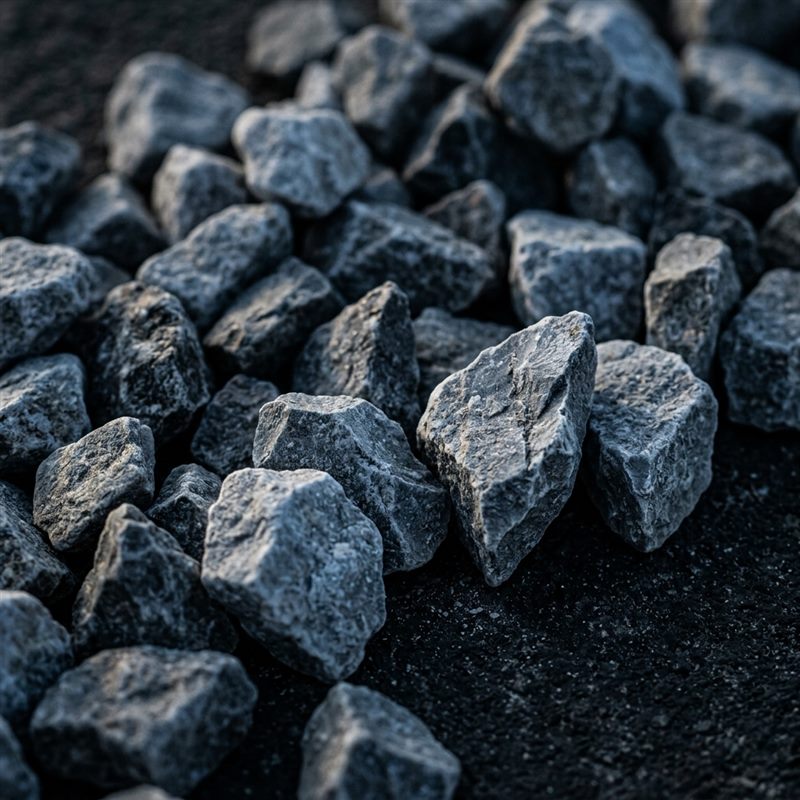 Crushed stone — angular gray gravel for driveways and drainage